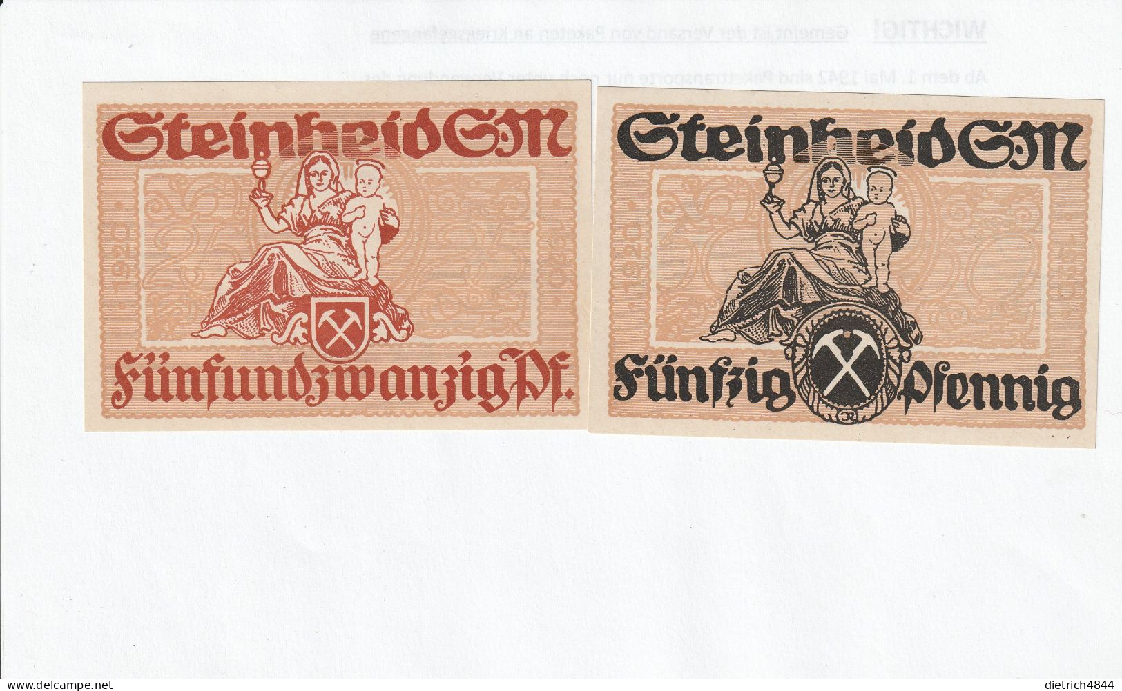 Notgeld Der Gemeinde Steinheid Und Stützerbach - Other - Europe