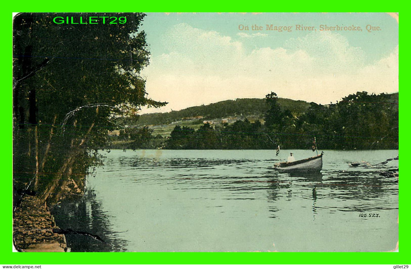 SHERBROOKE, QUÉBEC - ON THE MAGOG RIVER - ANIMATED BOAT -  TRAVEL IN 1912 - THE VALENTINE & SONS PUB - - Sherbrooke