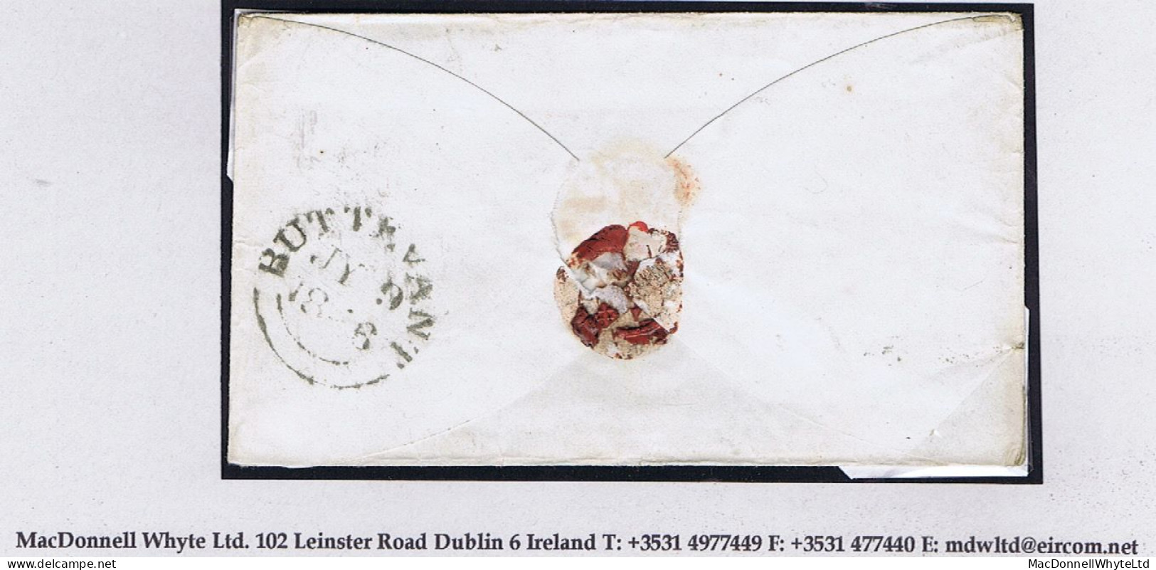 Ireland Cork Roscommon 1846 Env To Keadue Framed PAID AT/BUTTEVANT, Reposted With "No. 1" RH Of Keadue - Prephilately