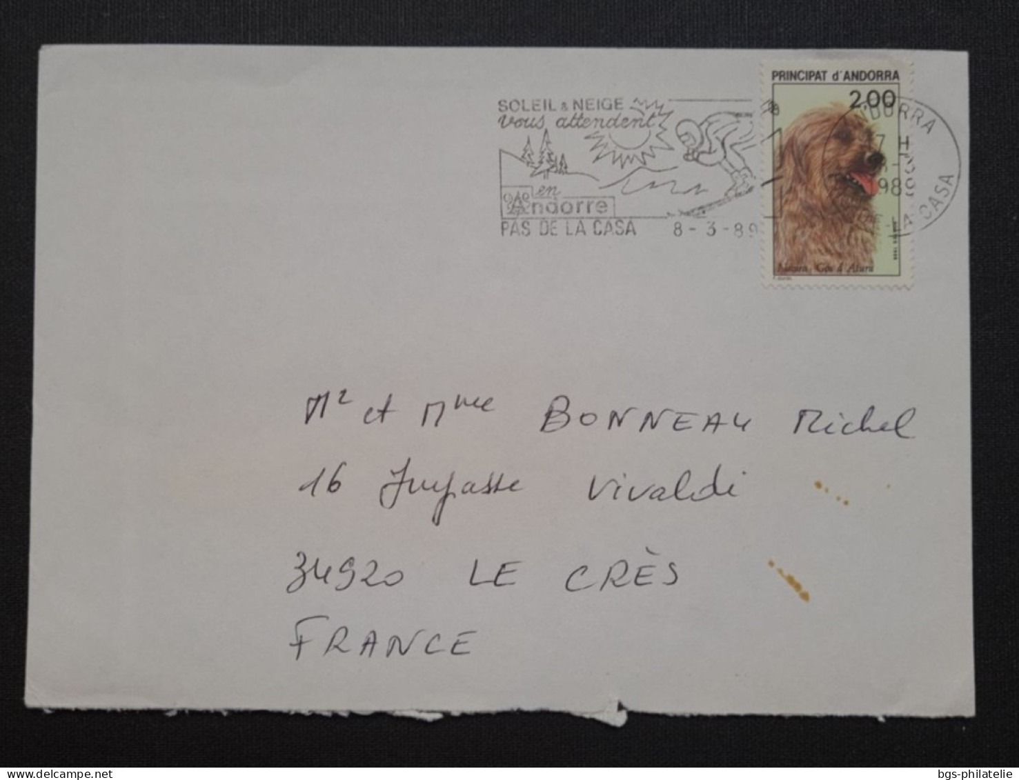 Andorre,  Lettre Pour La France. - Cartas & Documentos
