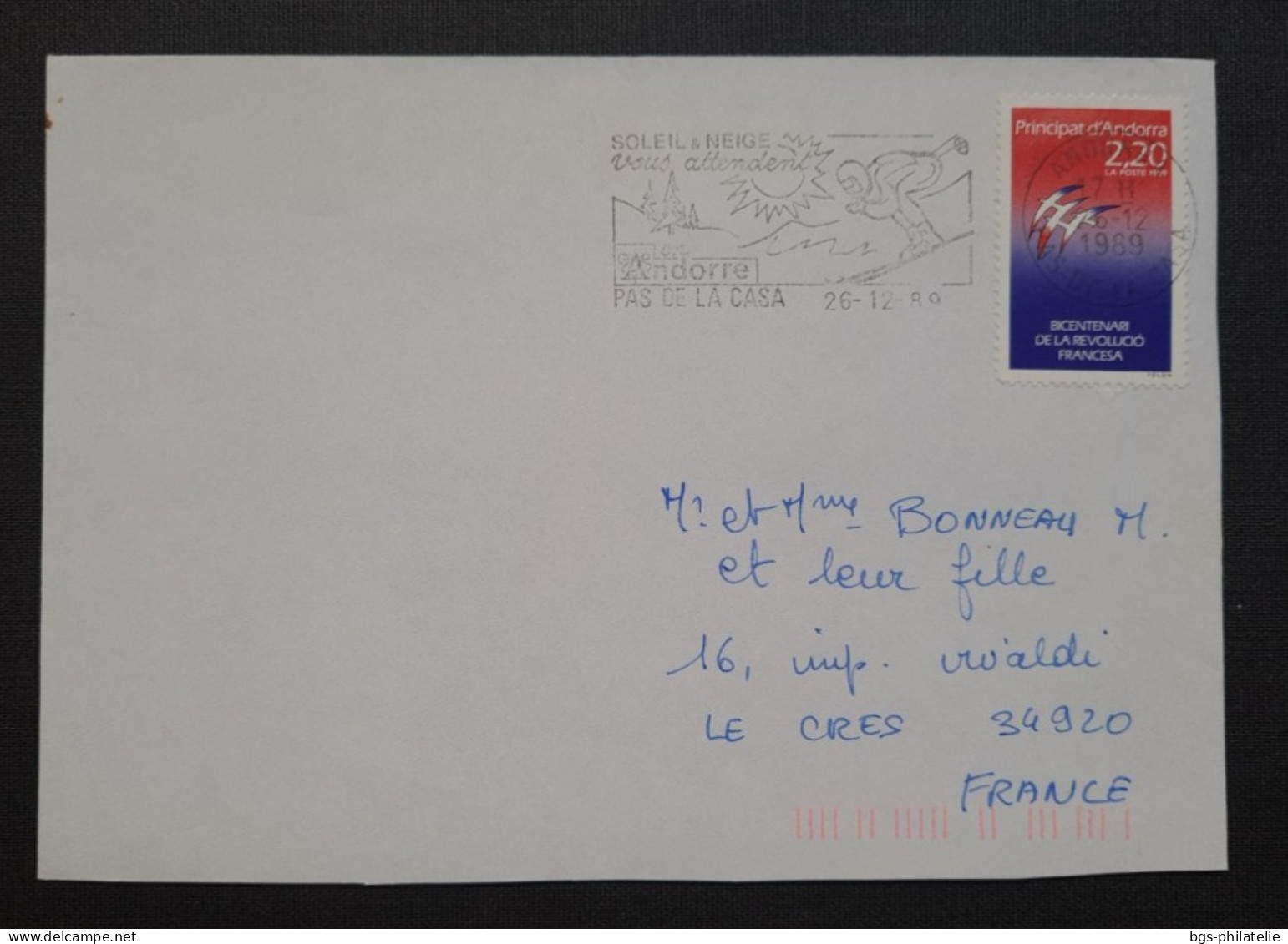 Andorre,  Lettre Pour La France. - Briefe U. Dokumente