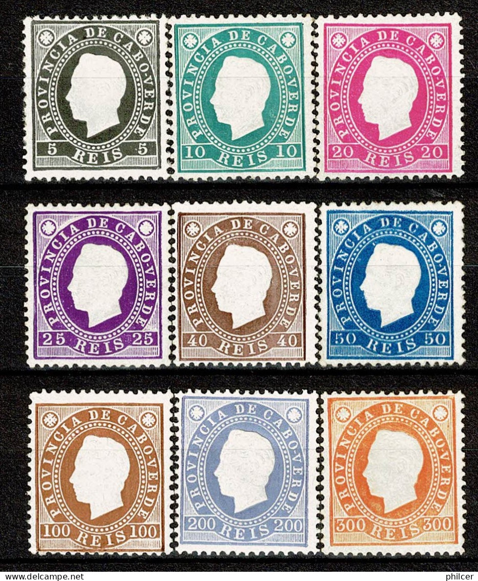 Cabo Verde,1886, # 15/23, MH And MH - Isola Di Capo Verde
