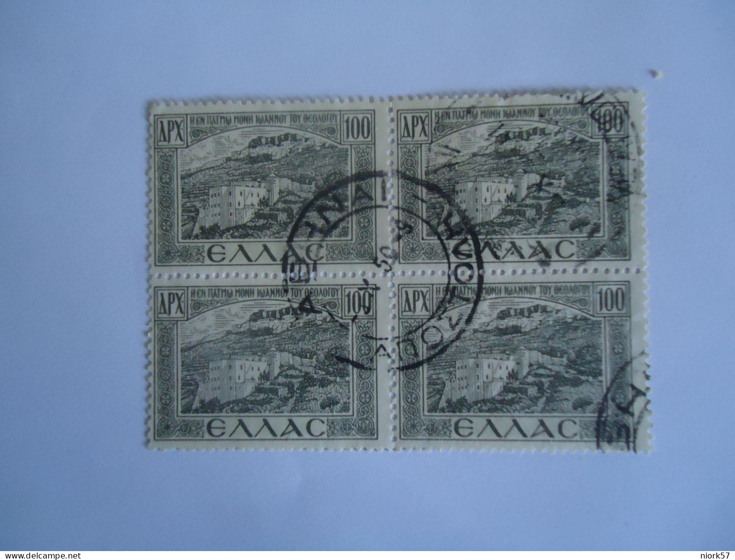 GREECE USED STAMPS 1937 ΤΟΠΙΑ   BLOCK OF 4 POSTMARK  ΑΘΗΝΑΙ - Used Stamps