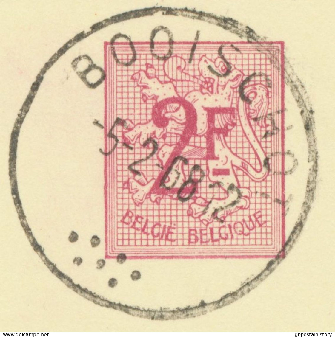BELGIUM VILLAGE POSTMARKS  BOOISCHOT (now Heist-op-den-Berg) SC With Dots 1968 (Postal Stationery 2 F, PUBLIBEL 2237 V.) - Oblitérations à Points