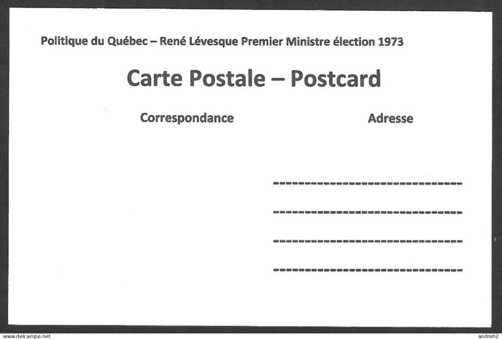 Politique  Partis Politiques & élections - René Lévesque Premier Ministre Élection 1973 - Politieke Partijen & Verkiezingen