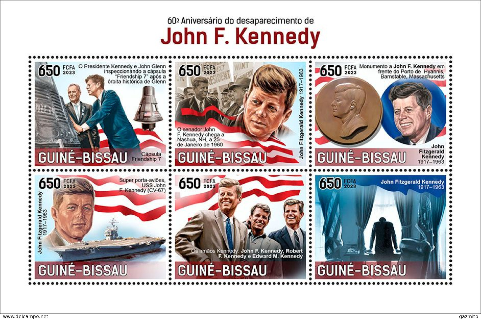 Guinea Bissau 2023, Kennedy, 6val In BF - Kennedy (John F.)