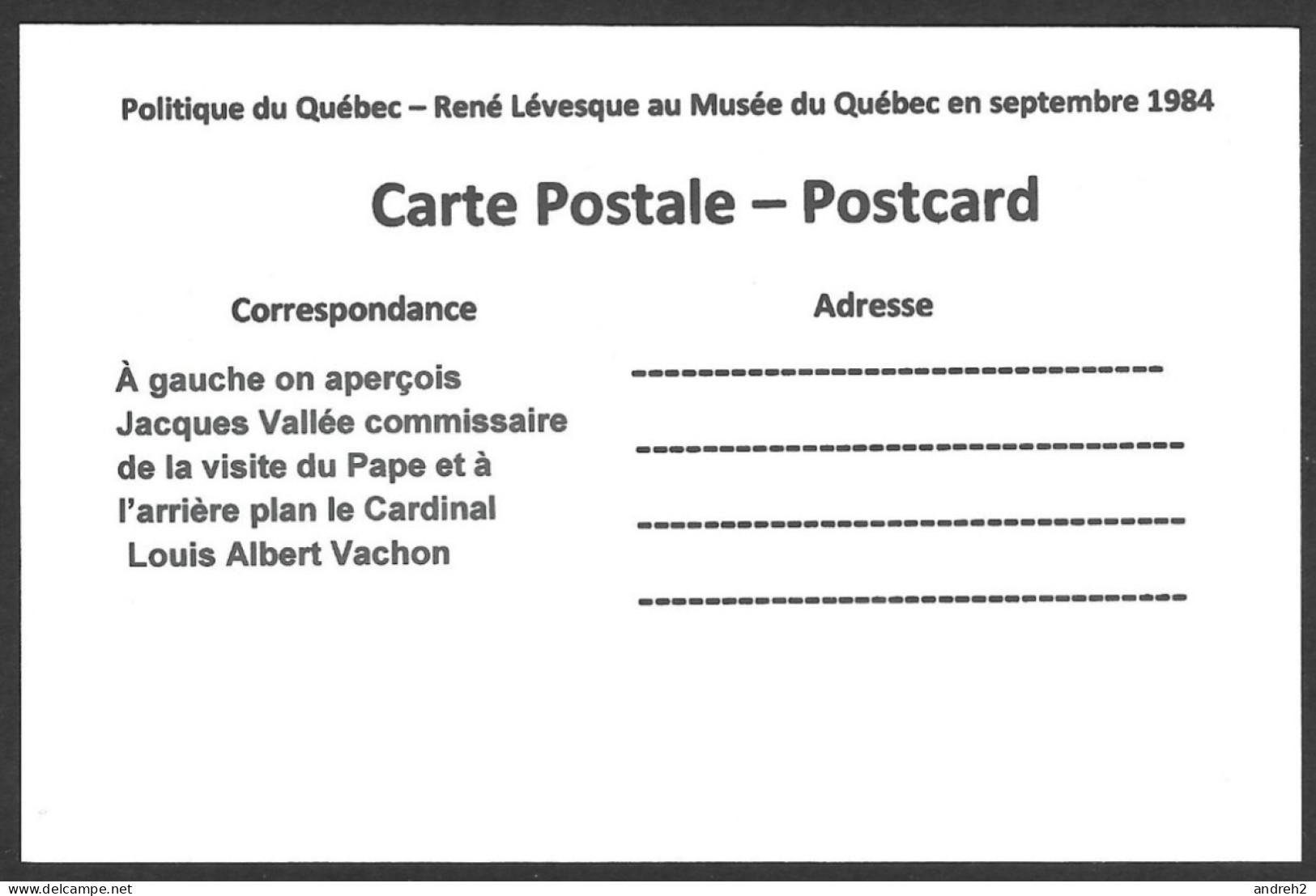 Politique  Partis Politiques & élections - René Lévesque Premier Ministre Au Musée Du Québec En 1984 - Partiti Politici & Elezioni