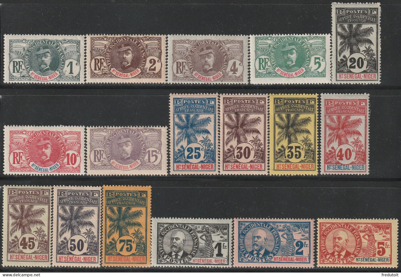 Haut Sénégal & Niger - N°1/17 * (1906) Série Palmiers/Faidherbe/Ballay. - 1906-08 Palmiers – Faidherbe – Ballay