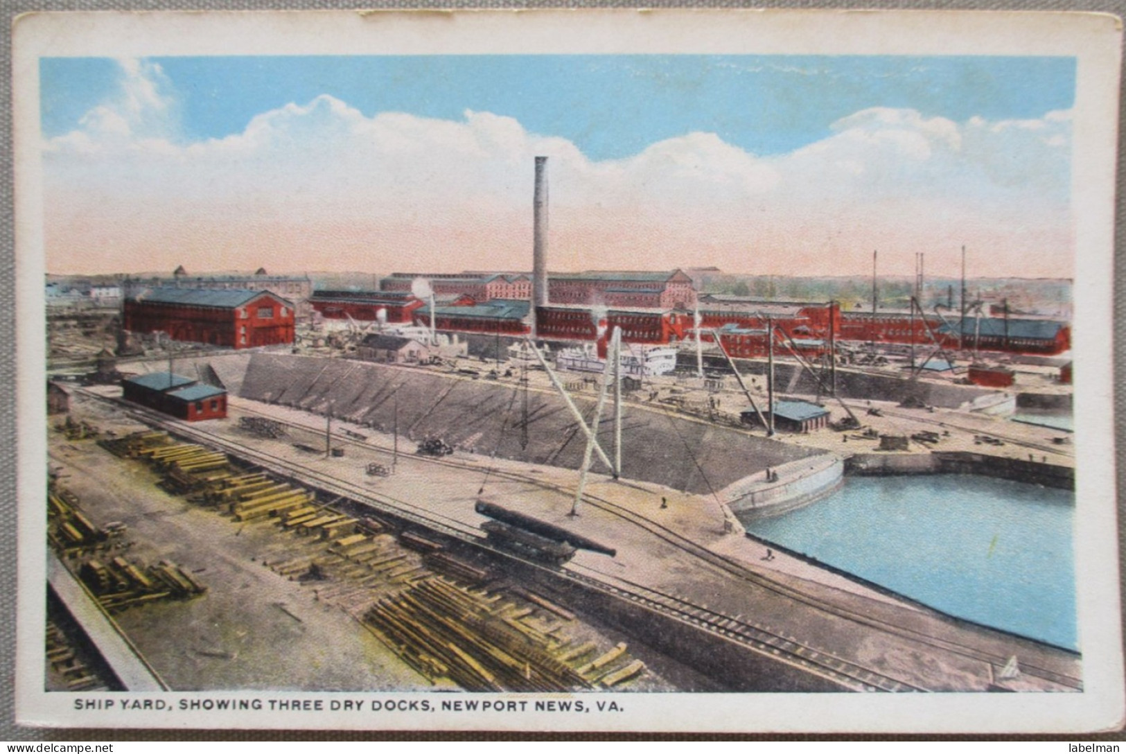 USA VIRGINIA NEWPORT NEWS SHIP YARD DRY DOCK KARTE CARD POSTCARD CARTE POSTALE POSTKARTE CARTOLINA ANSICHTSKARTE - Long Beach