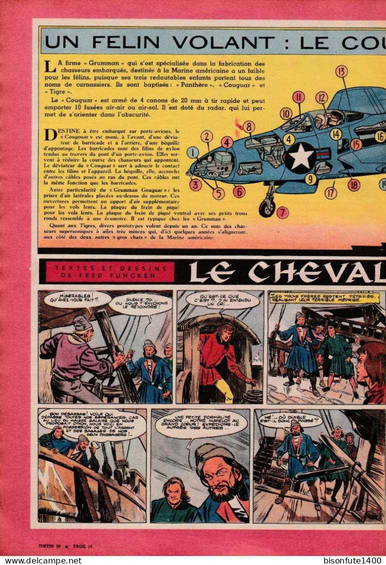 Tintin : Poster Exclusivité Tintin : Le COUGUAR - Double-page Technique Issue Du Journal TINTIN ( Voir Ph. ). - Other Plans