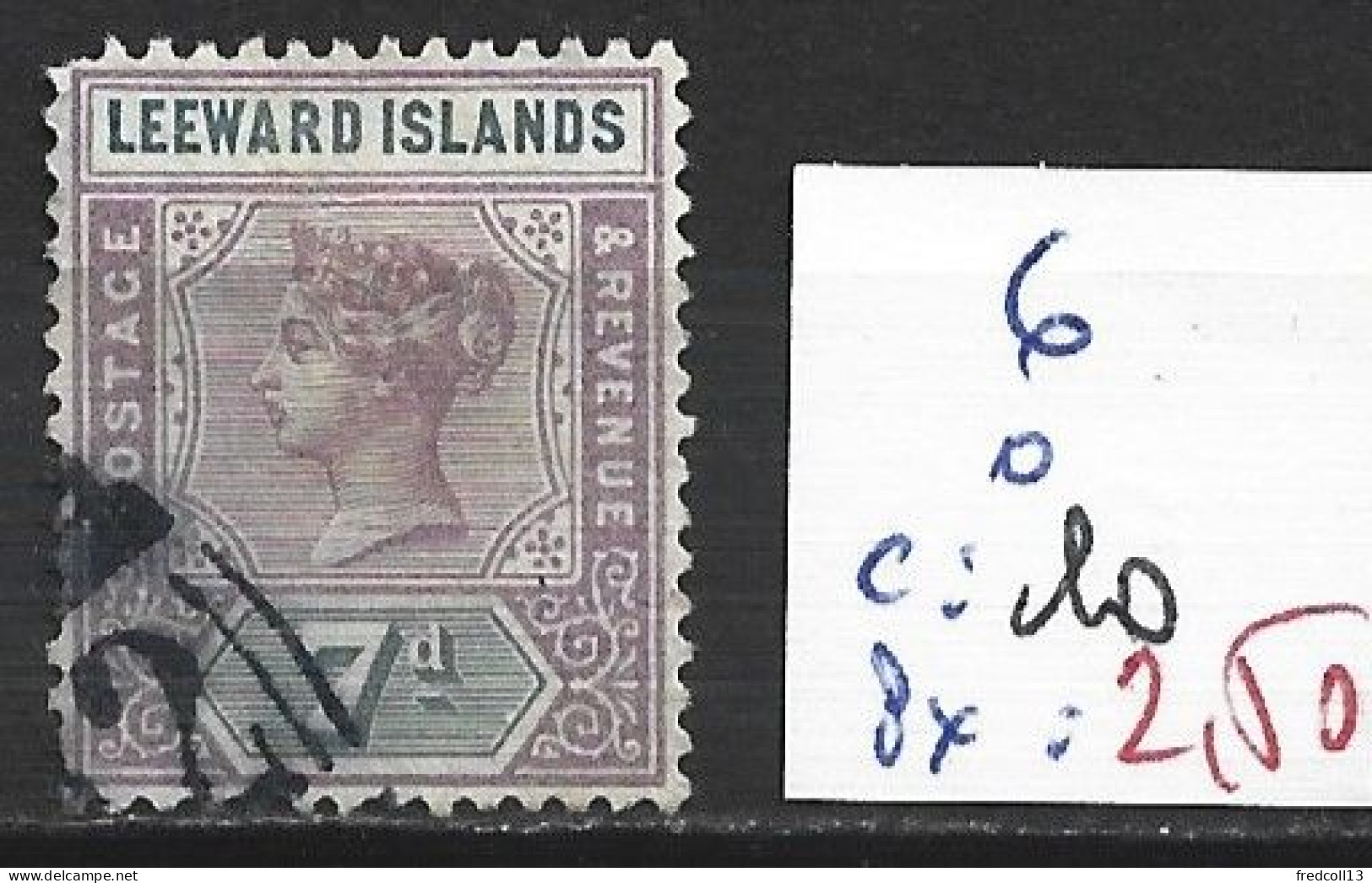 LEEWARD 6 Oblitéré Côte 10 € - Leeward  Islands