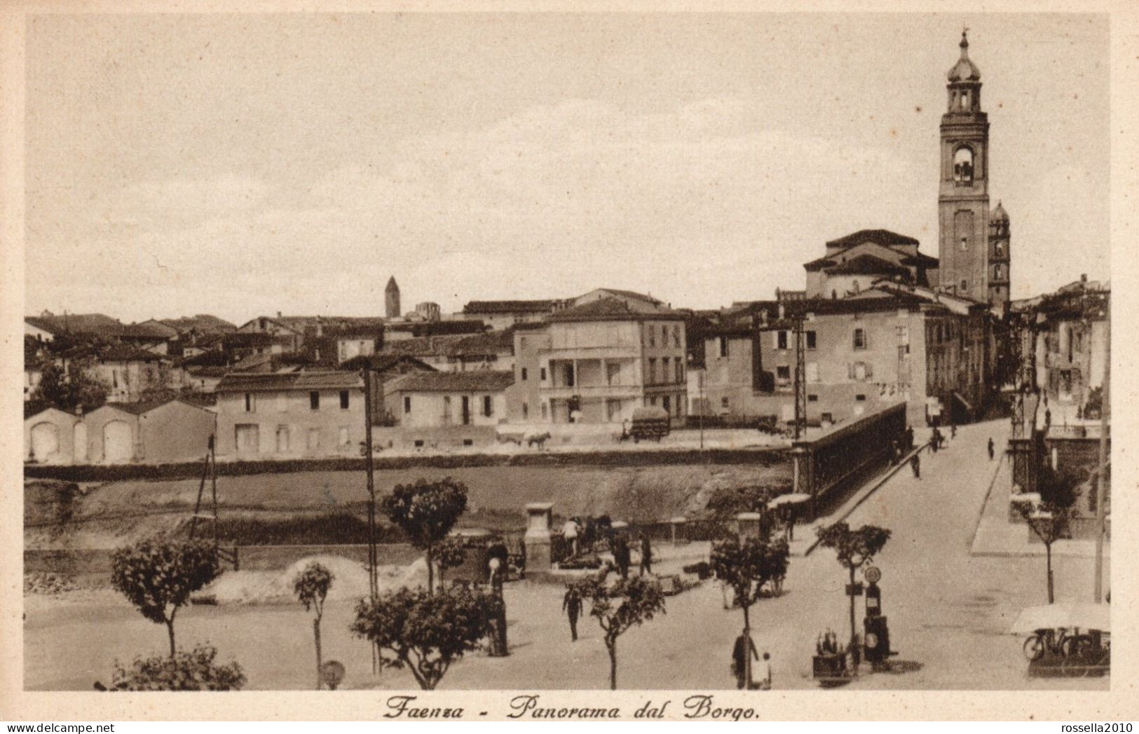 CARTOLINA AUTOMOBILI ITALIA RAVENNA FAENZA PANORAMA DEL BORGO Italy Postcard ITALIEN Ansichtskarten - Faenza