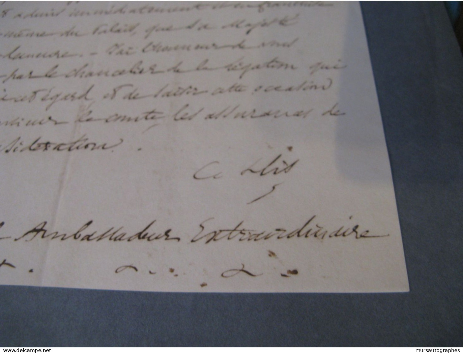 HIS DE BUTENVAL Autographe Signé 1838 AMBASSADEUR SENAT PORTUGAL à DUROSNEL - Politico E Militare