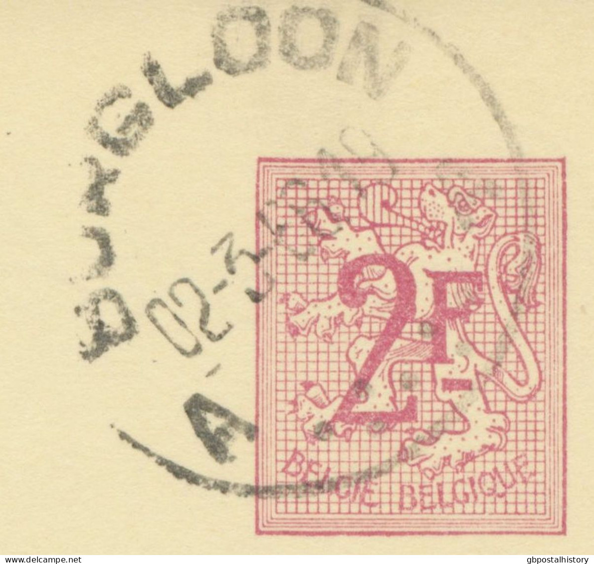 BELGIUM VILLAGE POSTMARKS  BORGLOON A SC With Dots 1968 (Postal Stationery 2 F, PUBLIBEL 2088) - Postmarks - Points