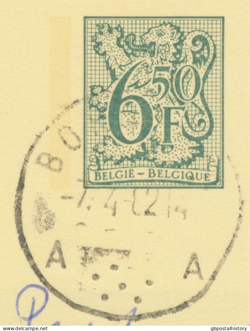 BELGIUM VILLAGE POSTMARKS  BORGLOON A SC With Dots 1982 (Postal Stationery 6,50 F, PUBLIBEL 2 7 6 0 N) - Annulli A Punti