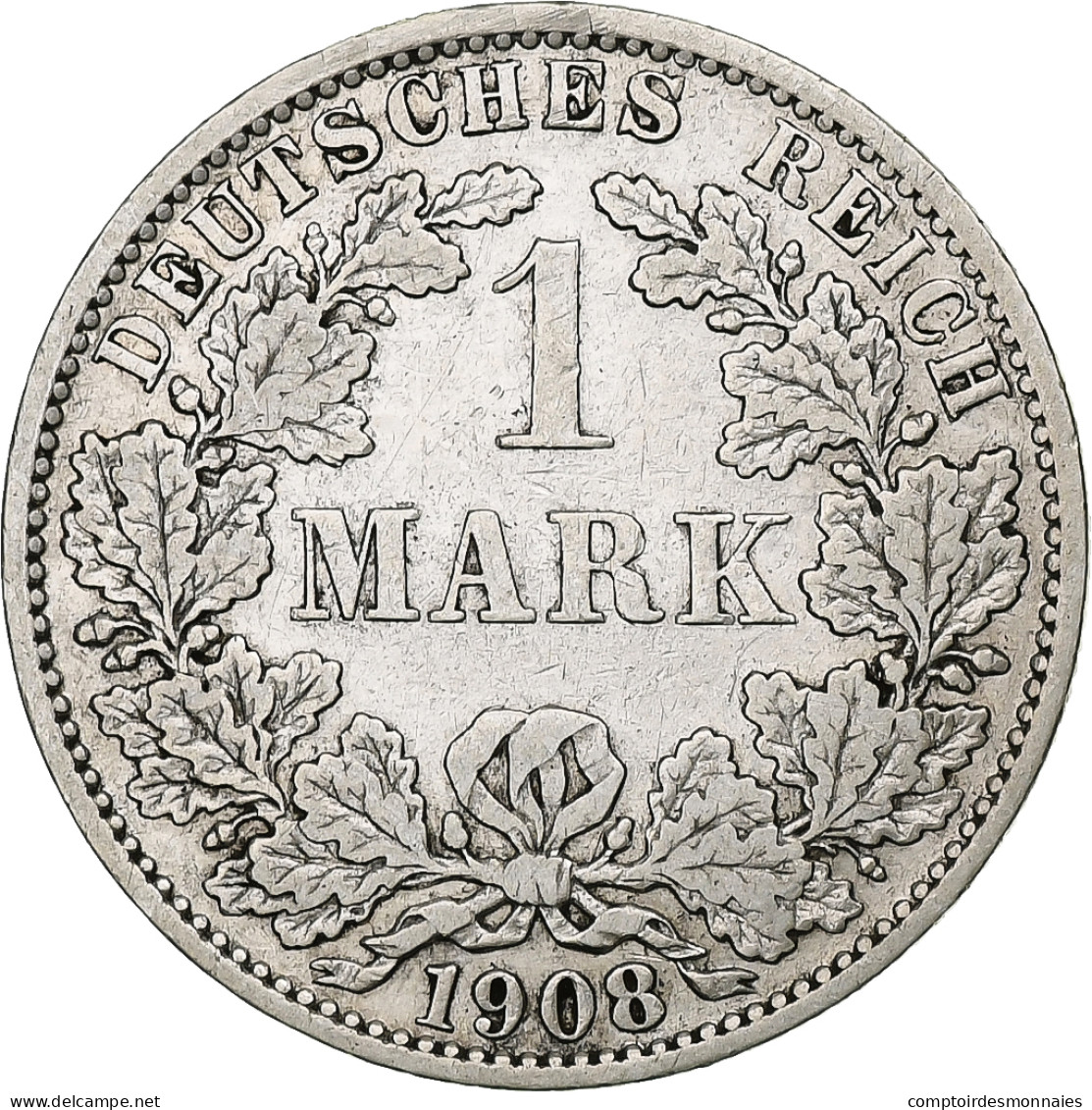 Monnaie, GERMANY - EMPIRE, Wilhelm II, Mark, 1908, Berlin, TTB, Argent, KM:14 - 1 Mark