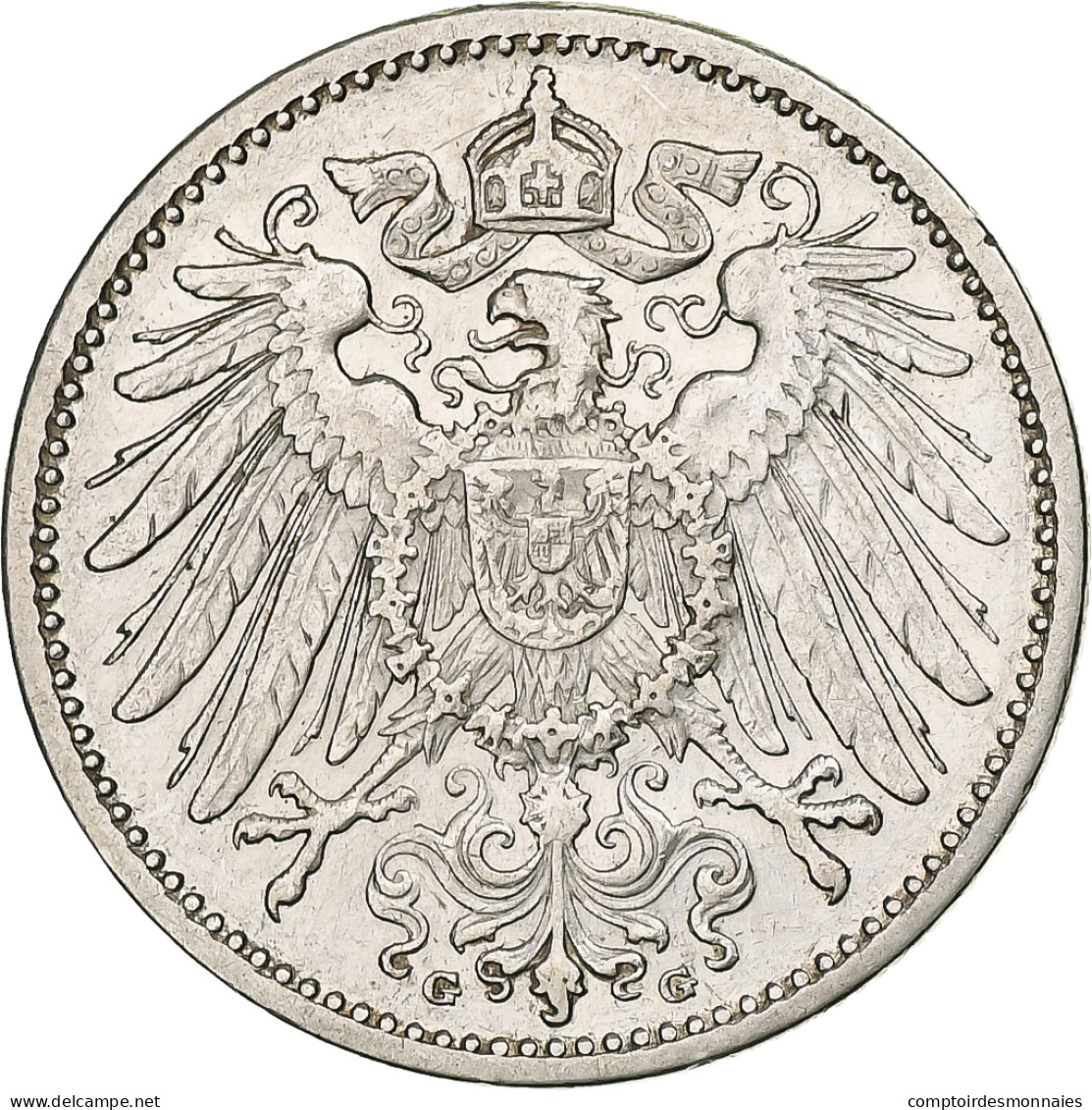 Monnaie, GERMANY - EMPIRE, Wilhelm II, Mark, 1904, Karlsruhe, TTB, Argent, KM:14 - 1 Mark