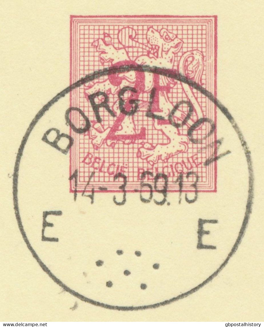 BELGIUM VILLAGE POSTMARKS  BORGLOON E SC With Dots 1969 (Postal Stationery 2 F, PUBLIBEL 2252 V) - Annulli A Punti