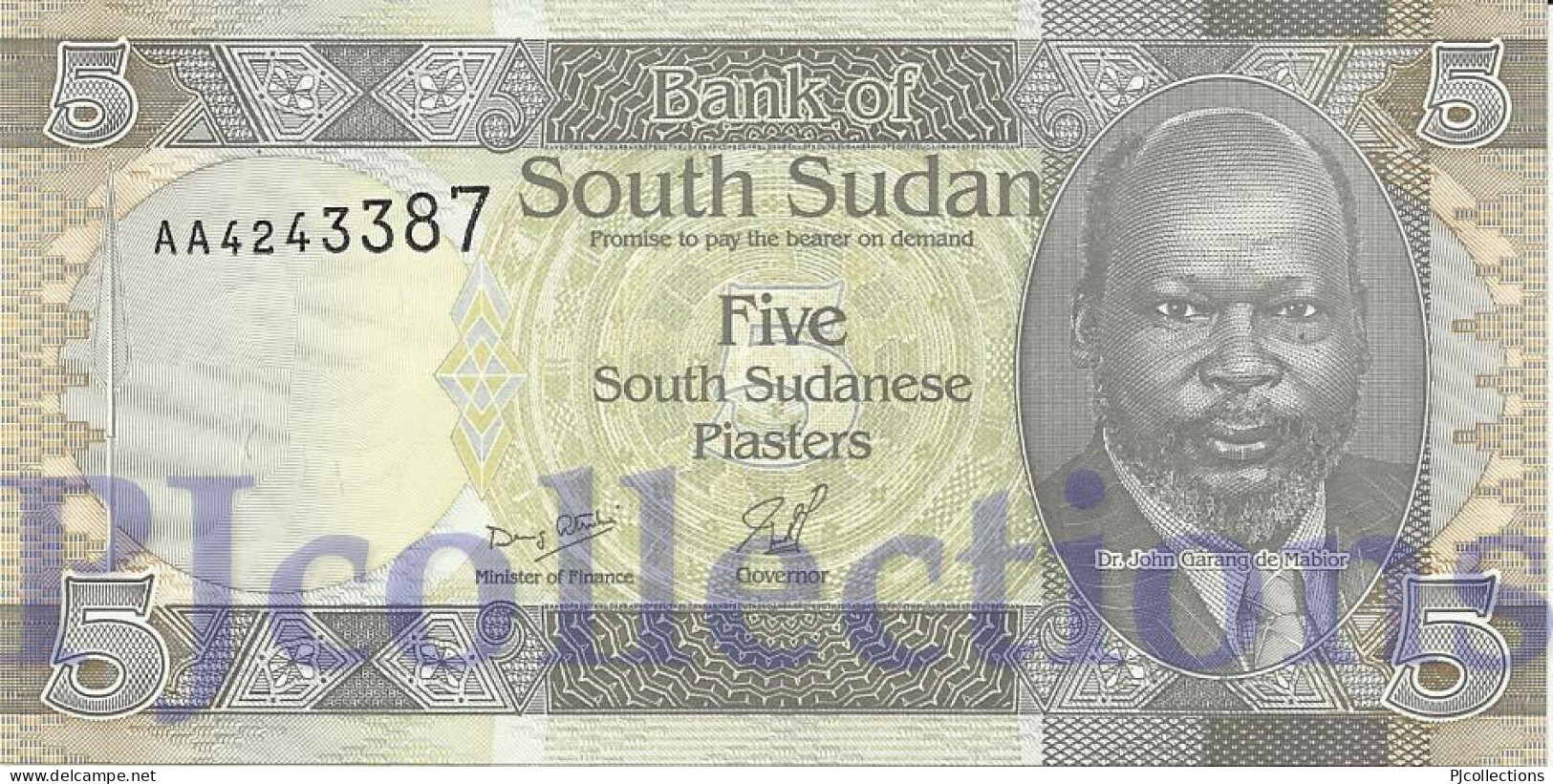 SOUTH SUDAN 5 PIASTRES 2011 PICK 1 UNC RARE - South Sudan