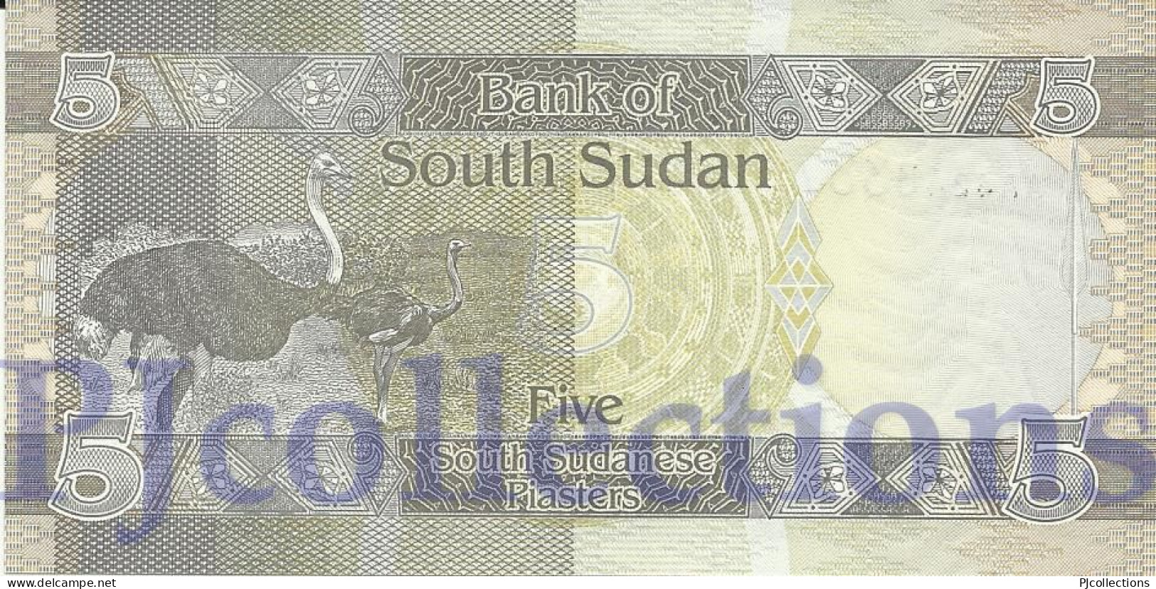 SOUTH SUDAN 5 PIASTRES 2011 PICK 1 UNC RARE - Sudán Del Sur