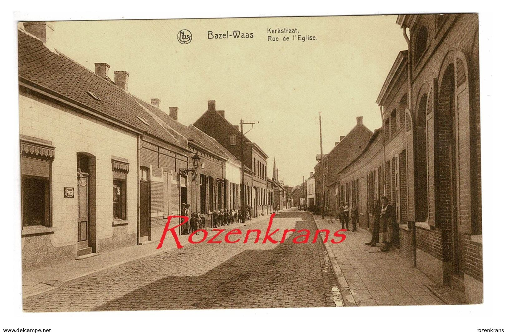 Bazel Waas Kerkstraat Rue De L'Eglise Geanimeerd KRUIBEKE Waasland (In Zeer Goede Staat) - Kruibeke