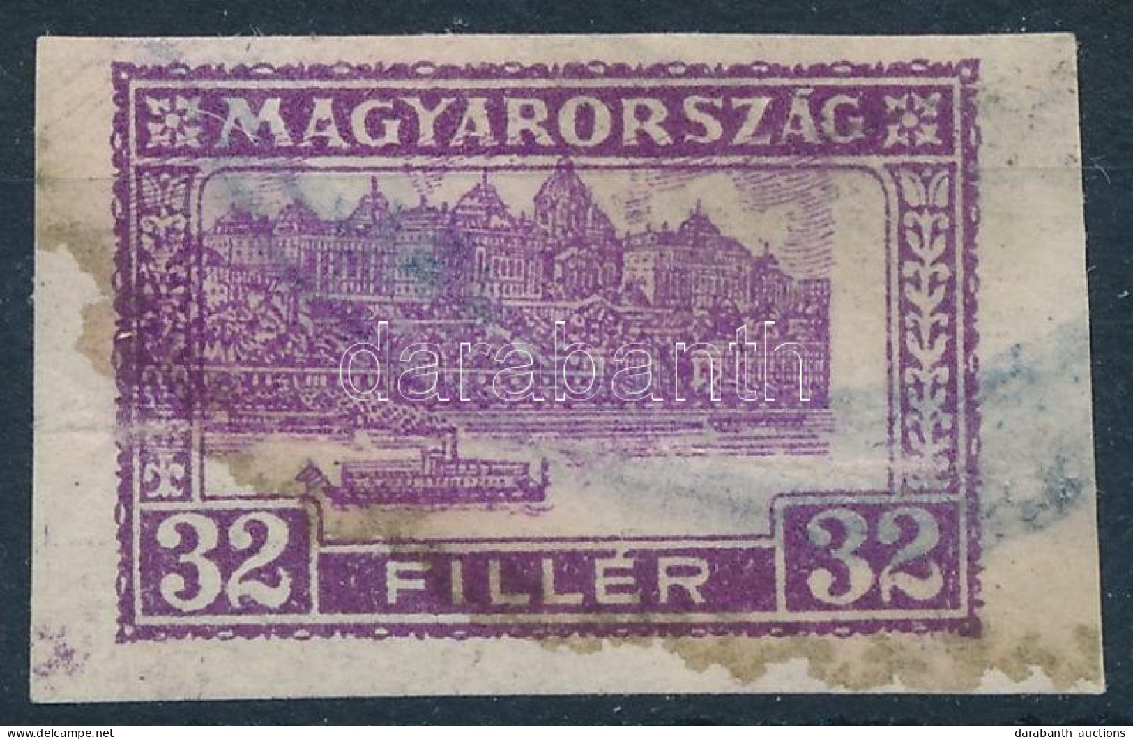 ** 1926 Pengő-fillér (I.) Fogazatlan, Vízjel Nélküli 32f Látványosan Eltolódott Középrésszel (nagy Folt és Gumihiány / H - Autres & Non Classés