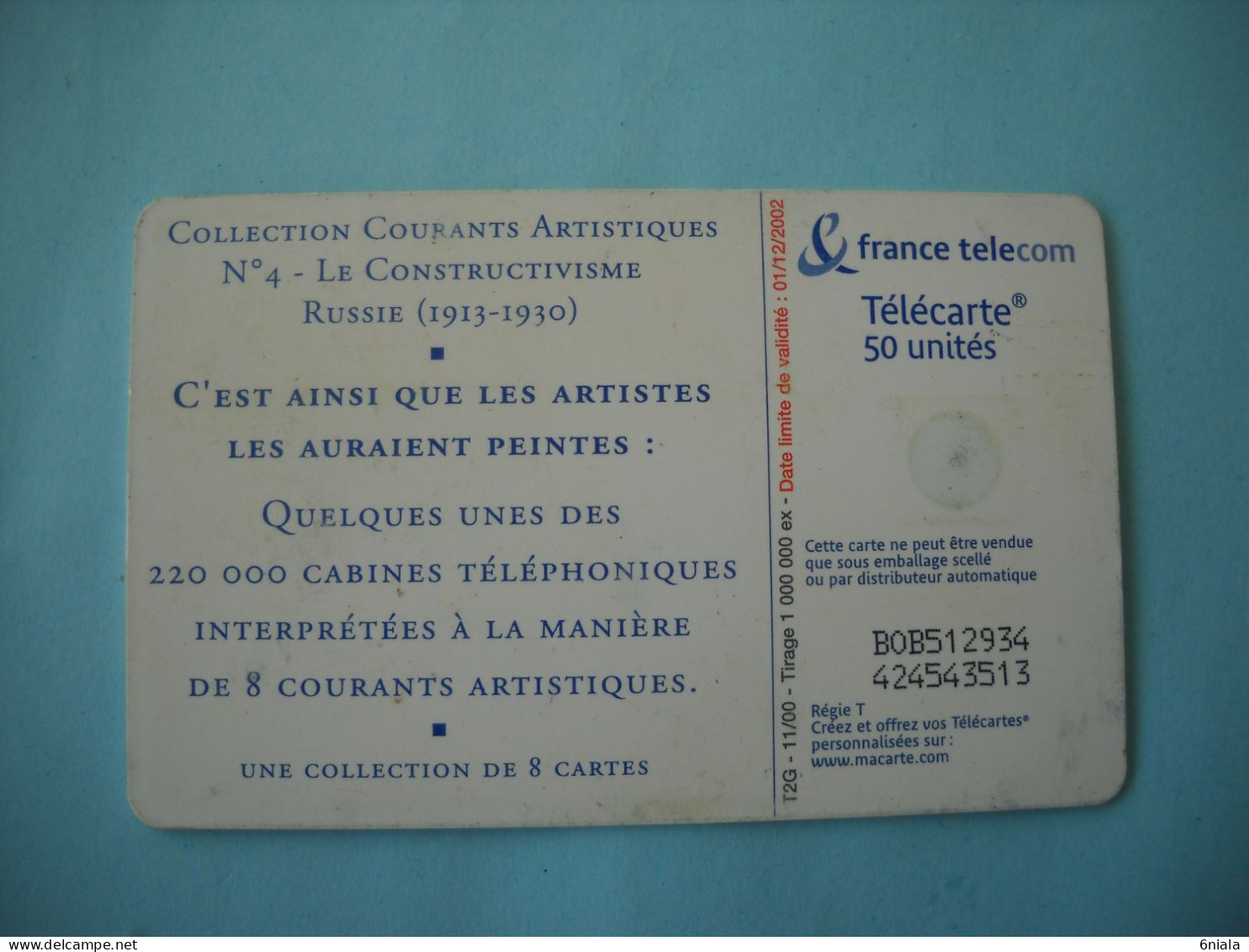 7641 COURANTS ARTISTIQUES N° 4 CONSTRUCTIVISME RUSSIE  Télécarte Collection  ( 2 Scans)  Carte Téléphonique - 2000