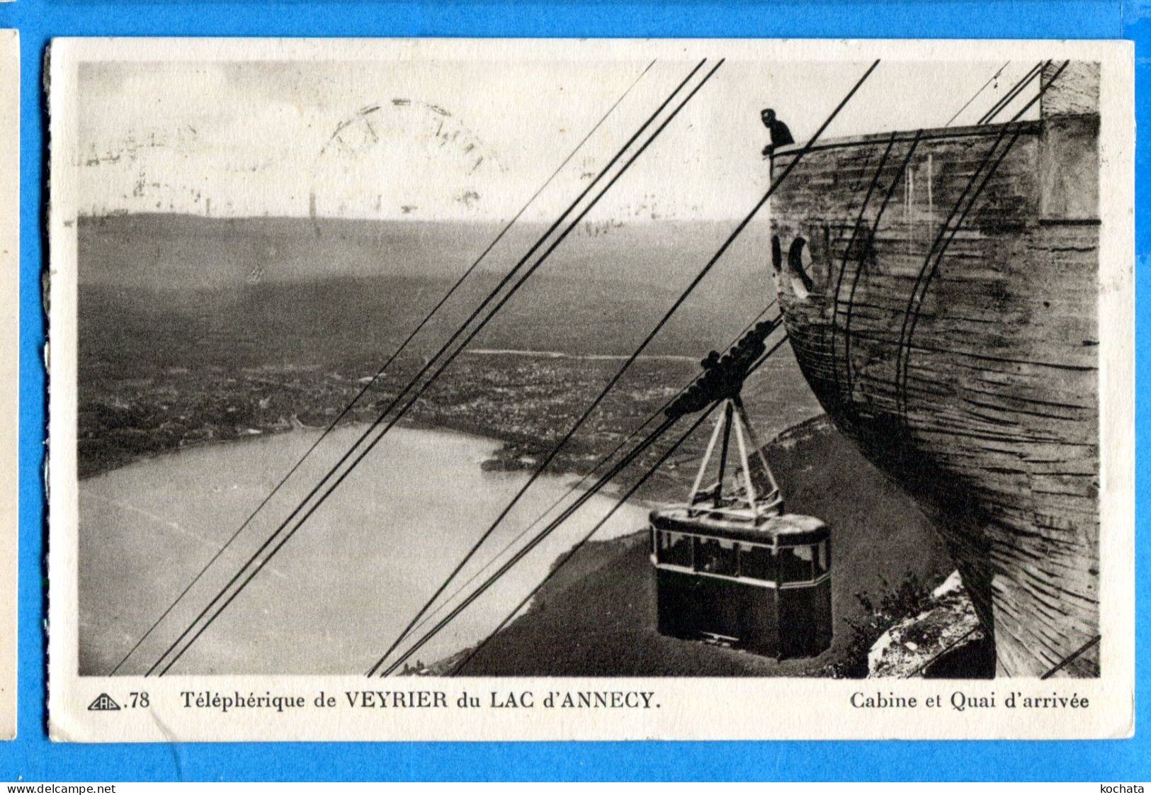 FEL1627, Téléphérique De Veyrier , Lac Annecy, 78, Cabine Et Quai D'arrivée, Circulée 1929 - Veyrier