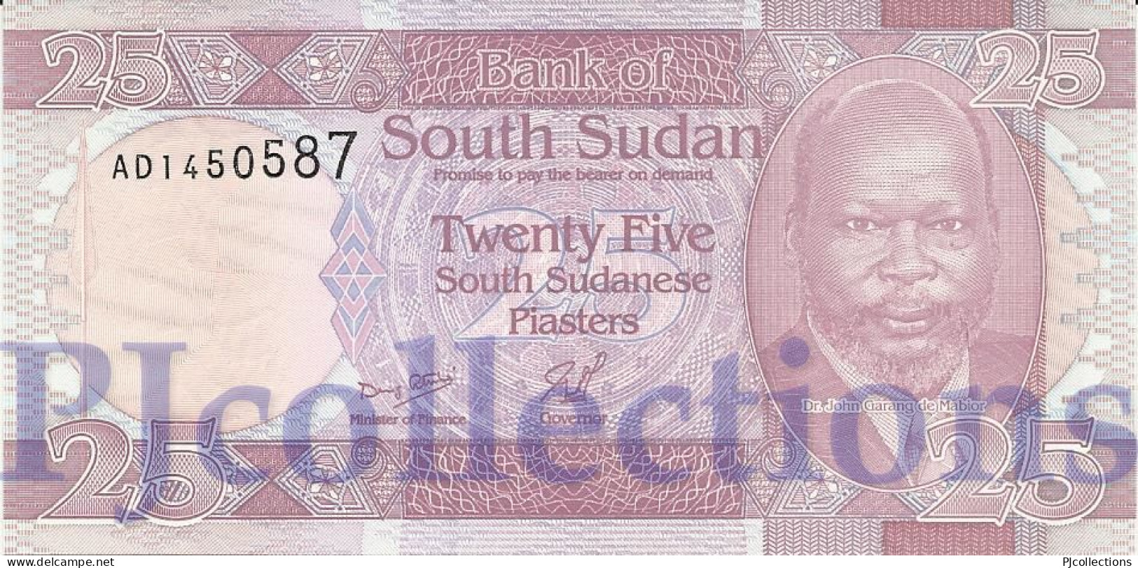 SOUTH SUDAN 25 PIASTRES 2011 PICK 3 UNC RARE - Soudan Du Sud