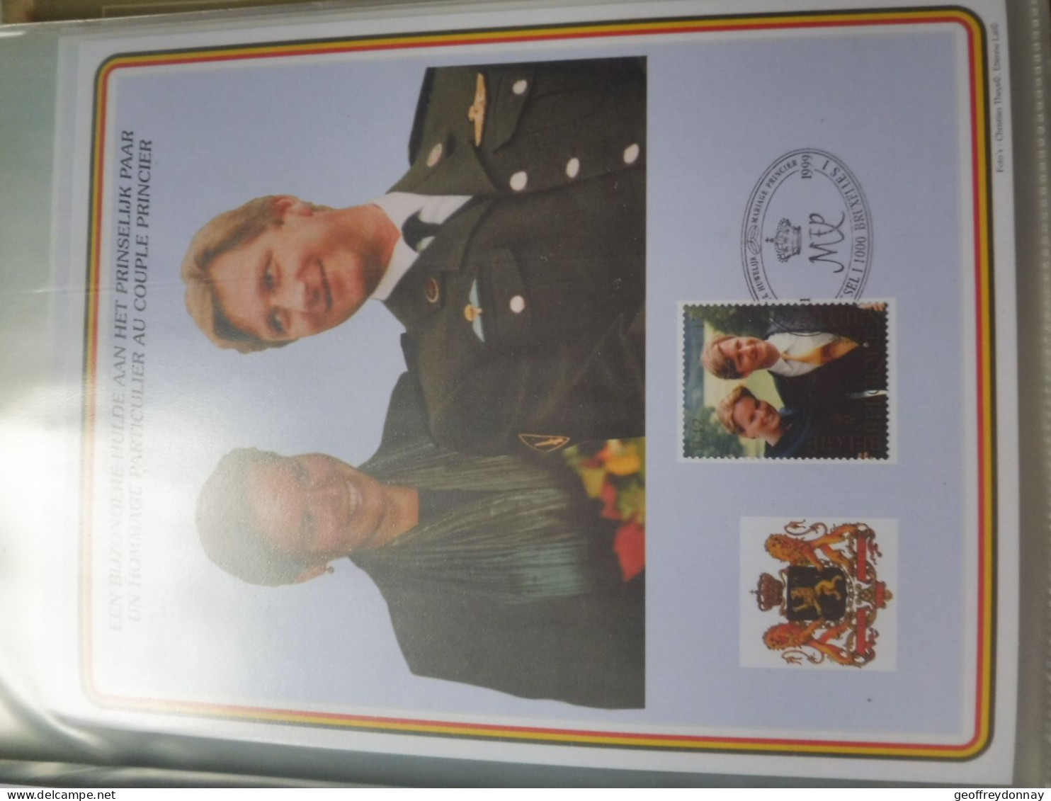 Souvenir Belgique Belgie  2856 ( 1999 ) Philippe Mathilde Militaire  Gestempelt Oblitéré Brussel Perfect - Gedenkdokumente