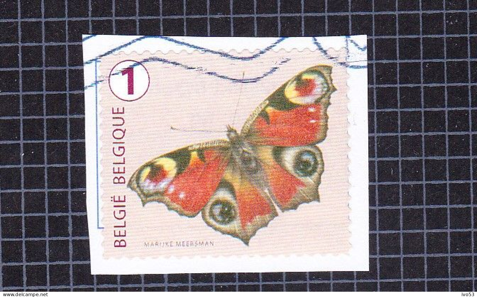 2014 Nr 4455 Gestempeld Op Fragment,rolzegel:Vlinder / Pappilon. - Used Stamps