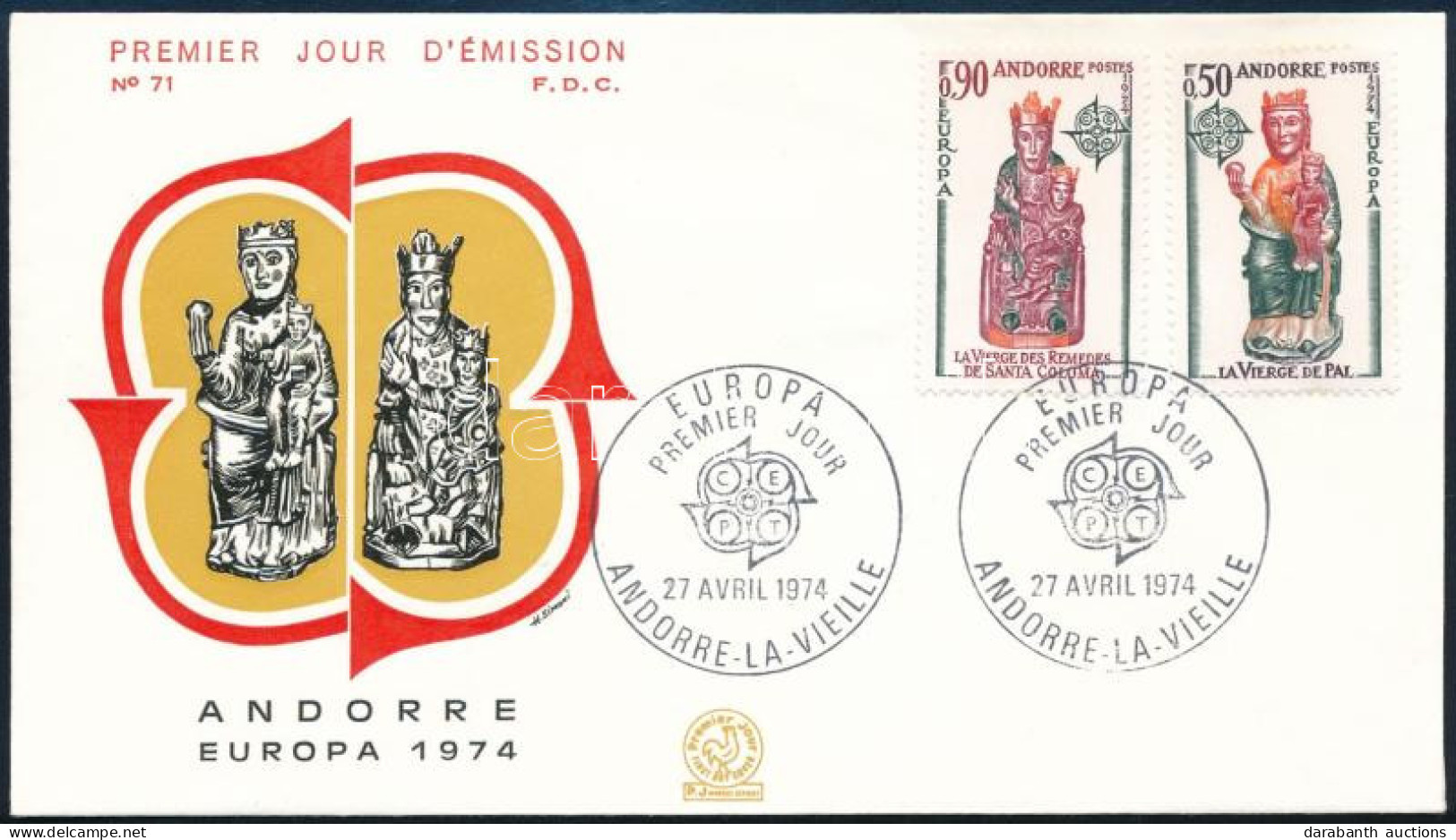 Andorra Francia Posta 1974 - Otros & Sin Clasificación