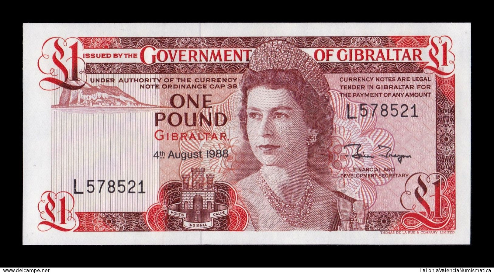 Gibraltar 1 Pound Elizabeth II 1988 Pick 20e Sc Unc - Gibilterra