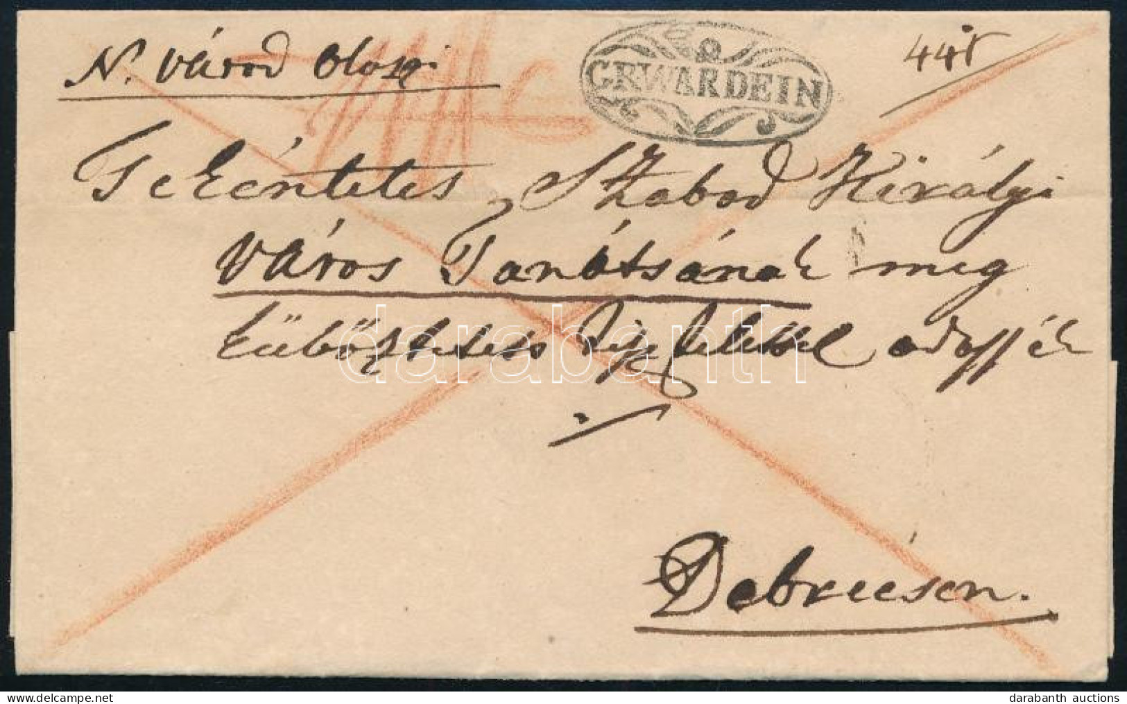 1829 Franco "GR.WARDEIN" - Debrecen - Sonstige & Ohne Zuordnung