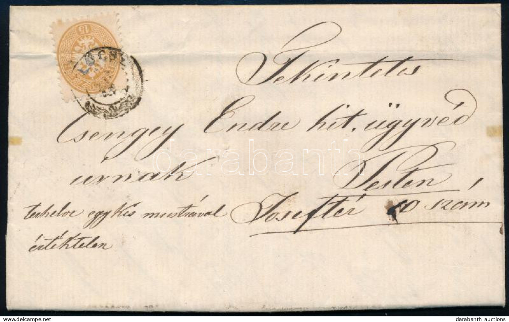 ~1864 15kr Levélen "LŐCSE" (hajtott / Folded) - Other & Unclassified