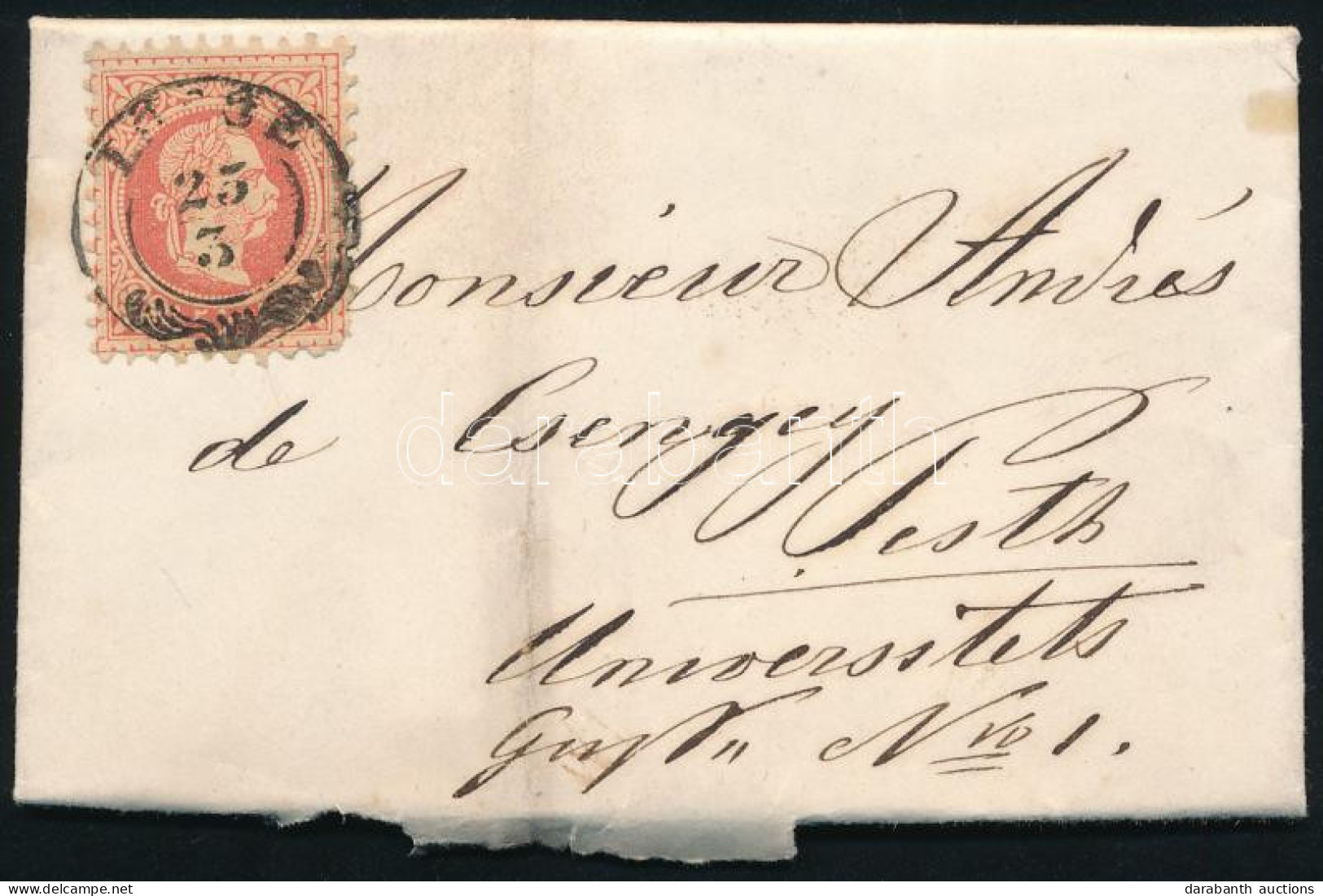 1869 5kr Levélen "LŐCSE" - Pesth - Sonstige & Ohne Zuordnung