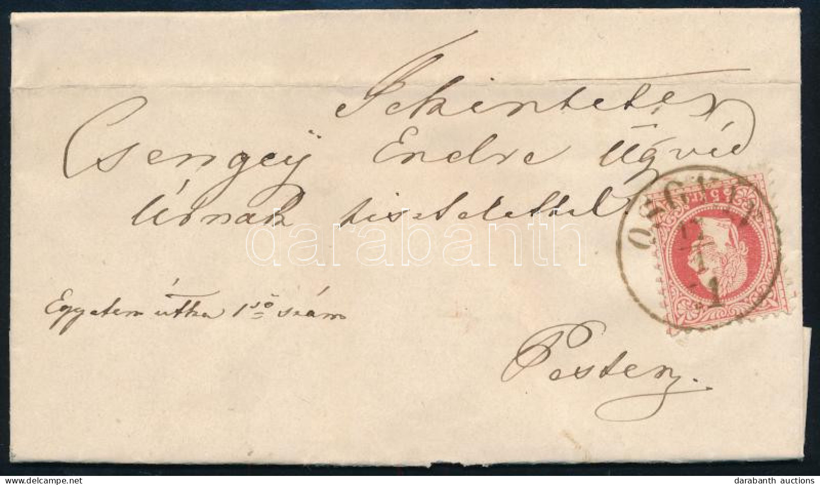 1871 5kr Levélen / On Cover "OSGYÁN" - Pest - Otros & Sin Clasificación