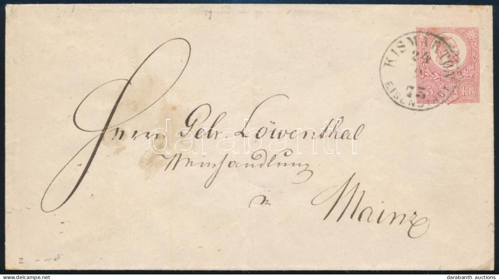 1873 5kr Díjjegyes Levél "KISMARTON / EISENSTADT" - Manz (Gudlin 200 P) - Other & Unclassified