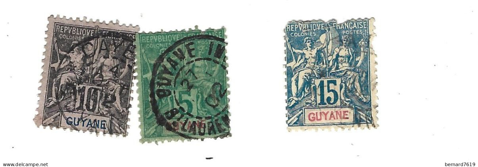 Lot De Timbres  Guyane  Francaise - Gebruikt