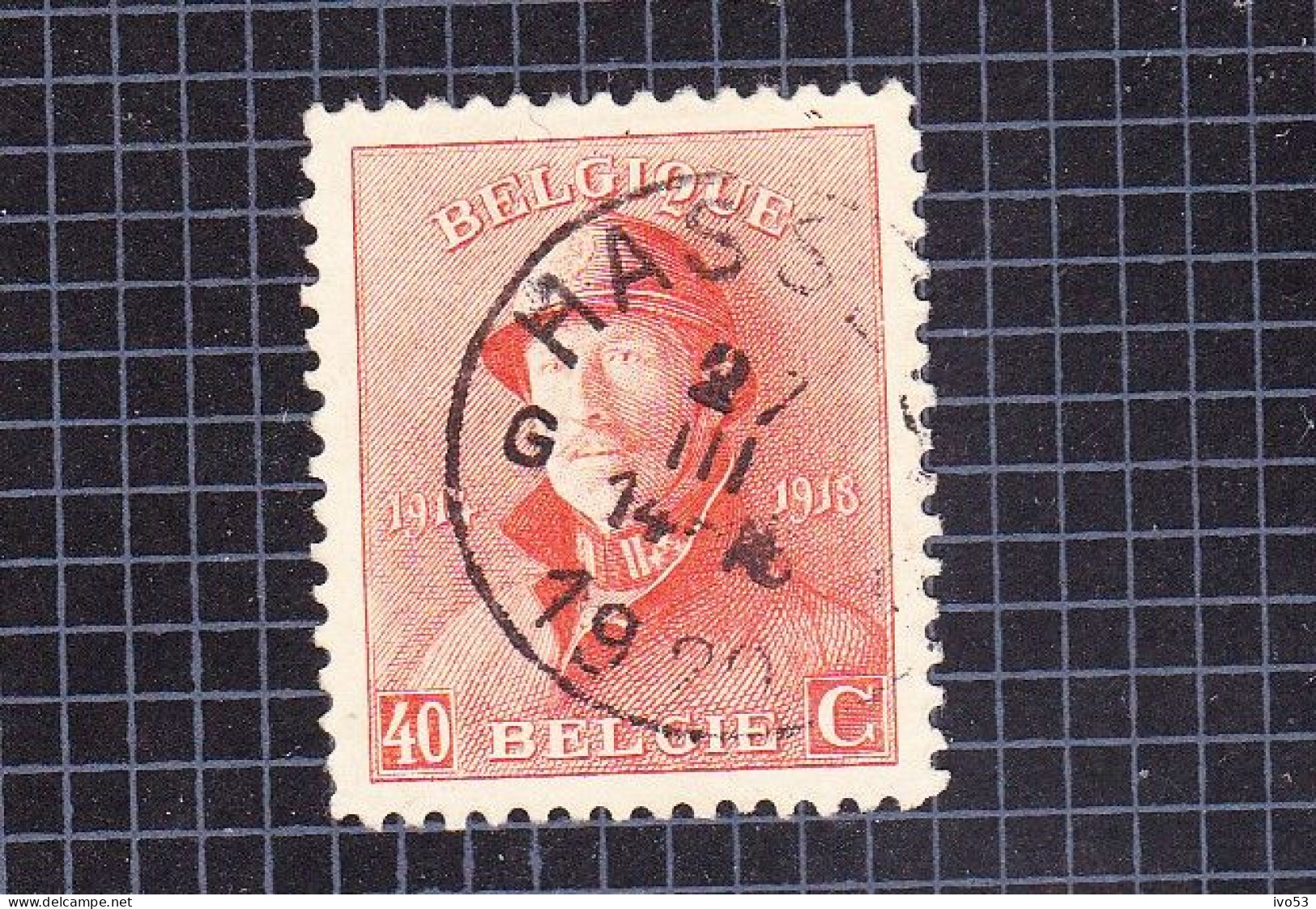 1919 Nr 173 Gestempeld (zonder Gom).Koning Albert I Met Helm.OBP 8 Euro. - 1919-1920 Albert Met Helm