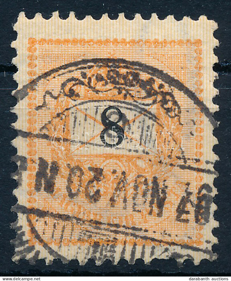 O 1889 8kr Vízjel Hibával, Hiányzik Az "r" Betű / Watermark Flaw, Missing "r" - Otros & Sin Clasificación