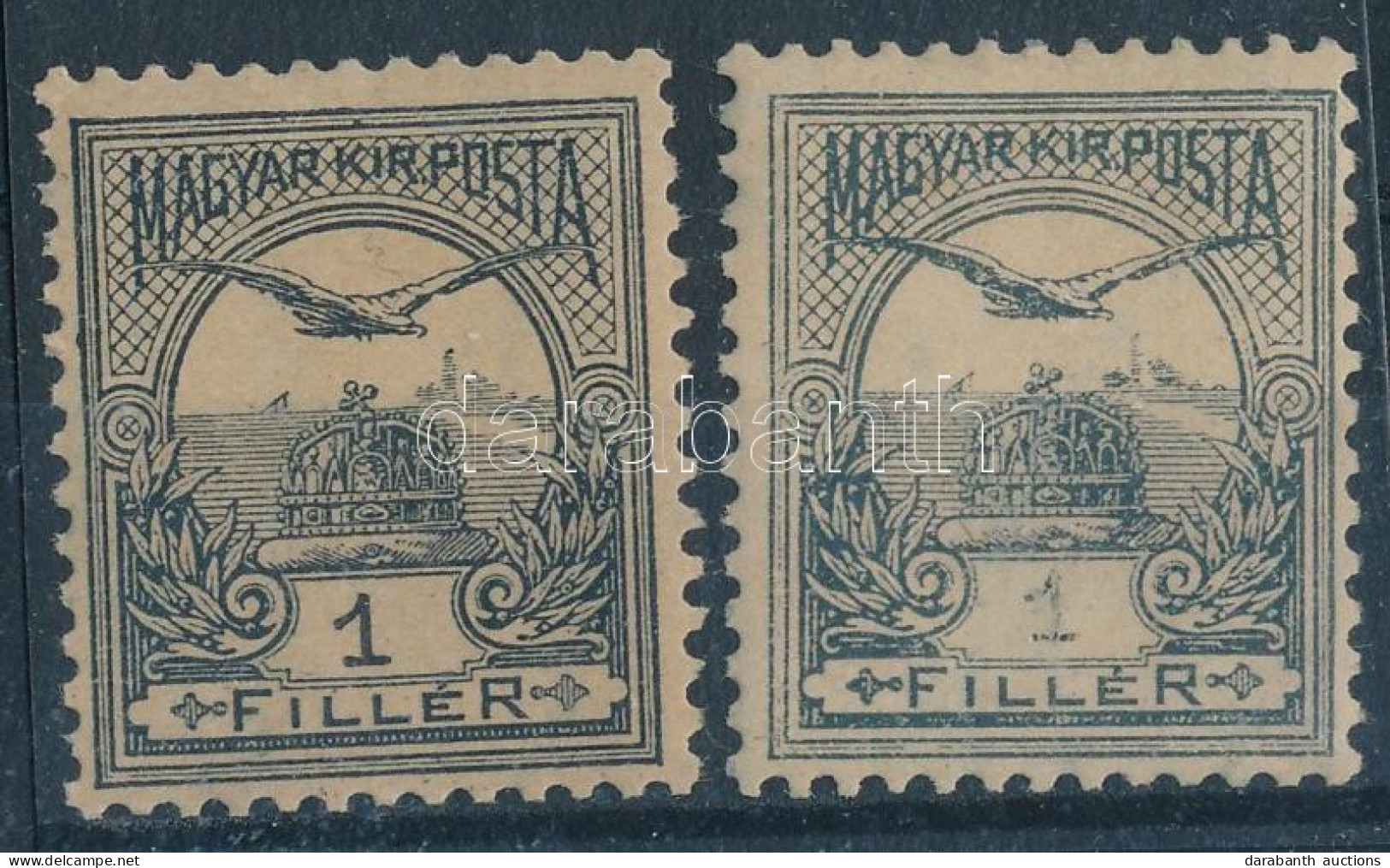 ** 1900 Turul 1f Halvány értékszámmal + Támpéldány - Otros & Sin Clasificación