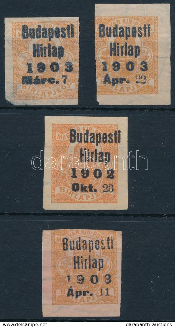 (*) 1902-1903 4 Db Felülnyomott Hírlapbélyeg - Sonstige & Ohne Zuordnung