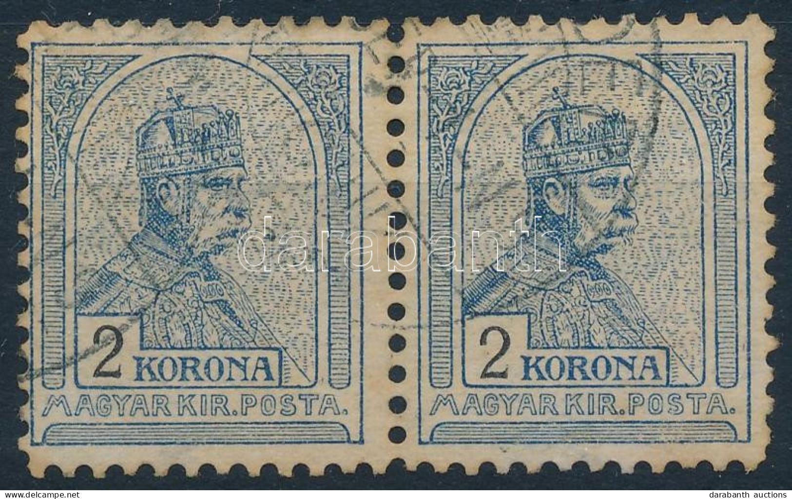 O 1904 Turul 2K Pár 11 1/2 Fogazással. Párban Rendkívül Ritka! / Mi 88 Pair With Perforation 11 1/2. RR! - Other & Unclassified