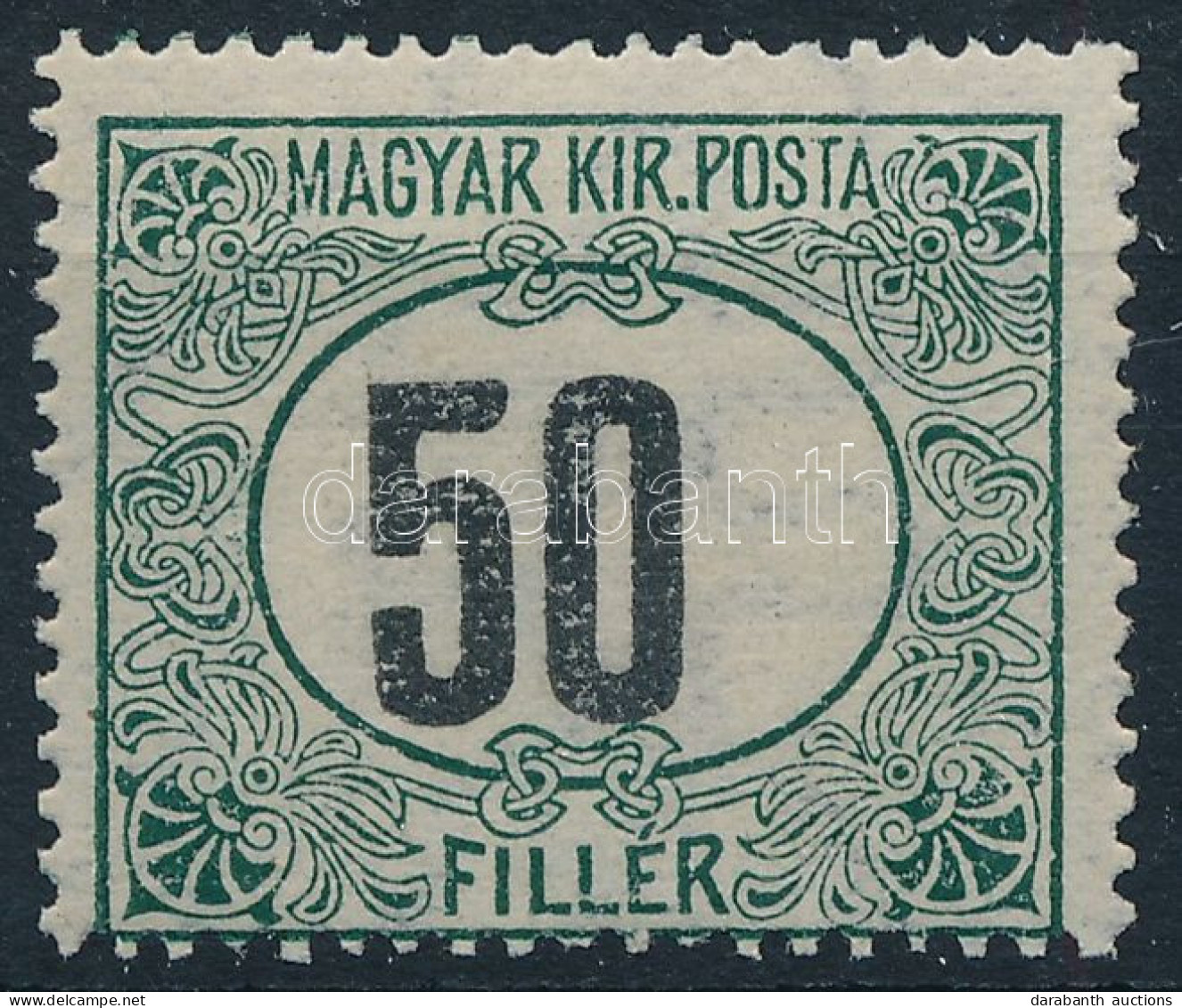 ** 1914 Zöldportó 50f álló Vízjellel, Eltolódott értékszámmal - Other & Unclassified