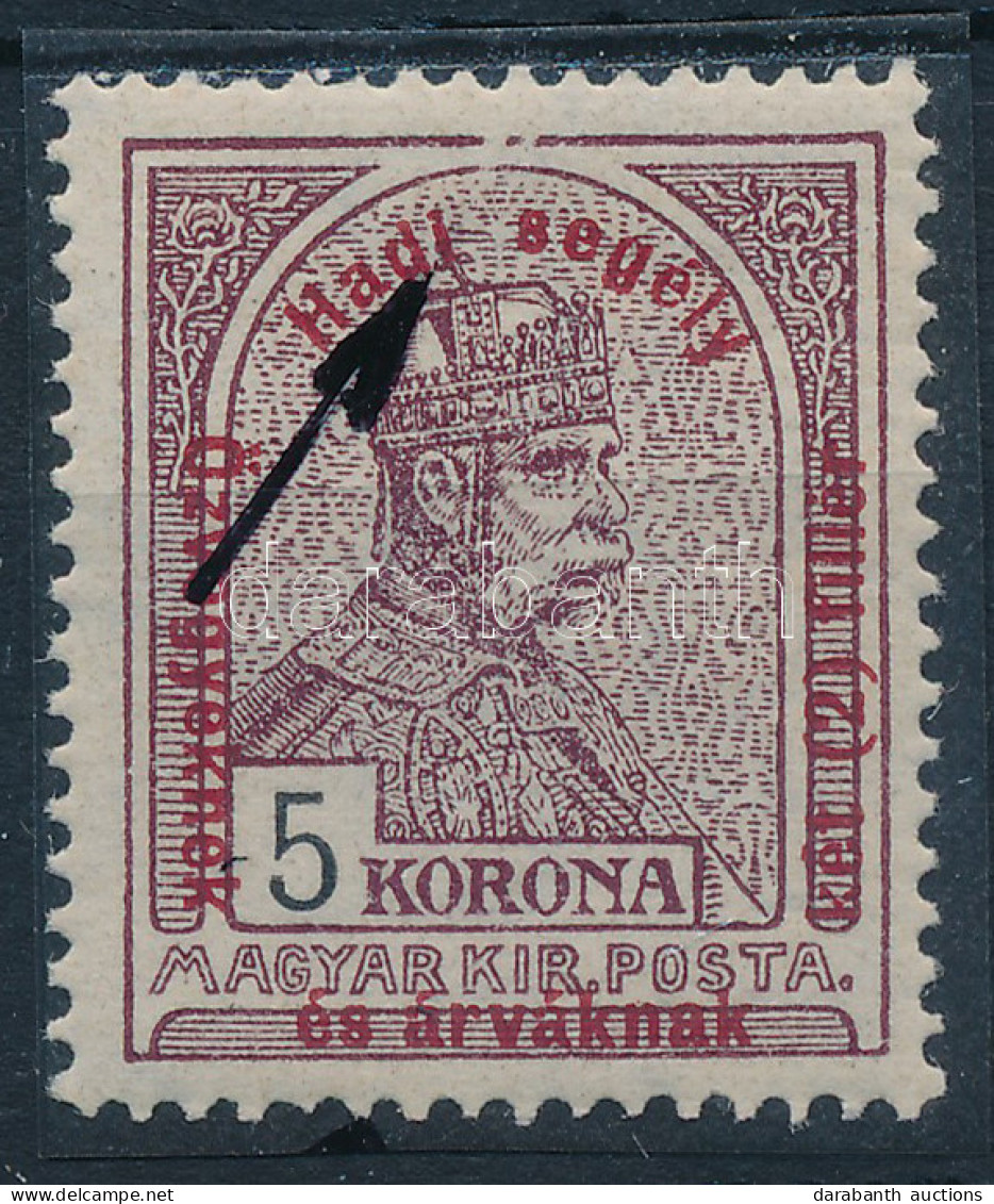 ** 1915 Hadisegély II. 5K Felül Lemezszakadás / Mi 178 With Plate Flaw - Otros & Sin Clasificación