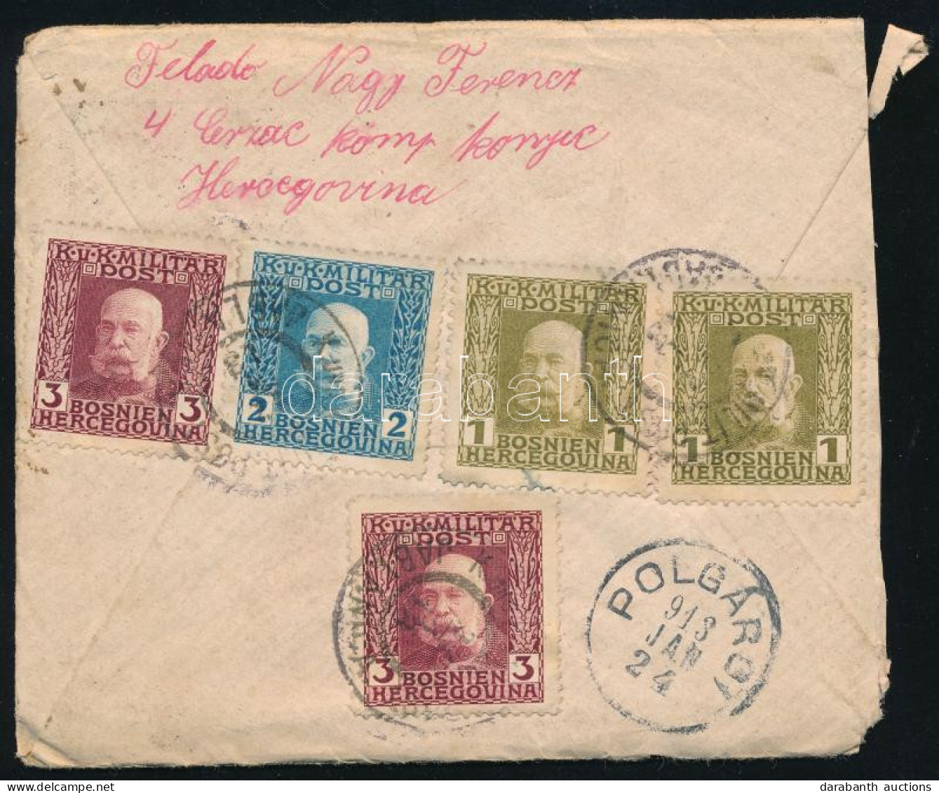 1913 Levél Teljes Tartalommal, 5 Bélyeggel "JABLANICA" - Andere & Zonder Classificatie