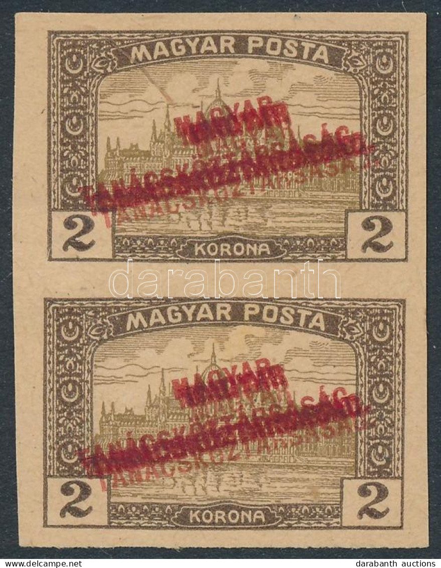 (*) 1919 Magyar Tanácsköztársaság 2K Próbanyomat Pár / Proof Pair - Autres & Non Classés