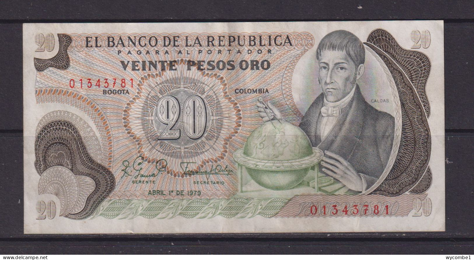 COLOMBIA - 1979 20 Pesos Circulated Banknote - Kolumbien