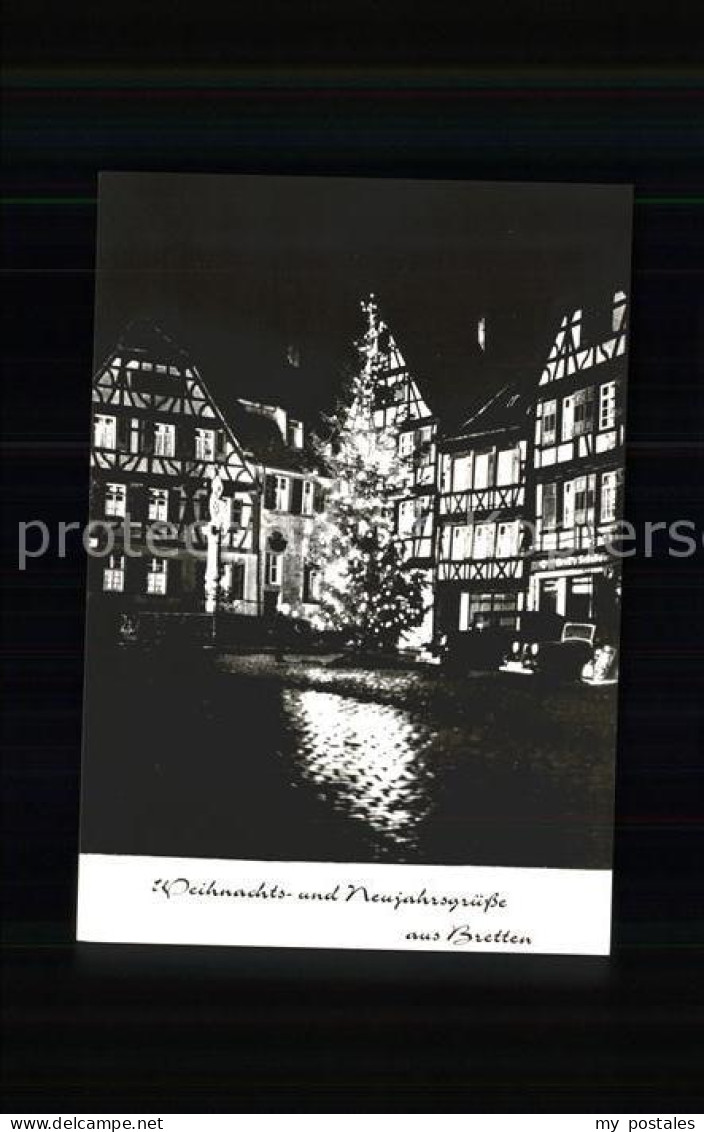 41766434 Bretten Baden Weihnachtskarte Tannenbaum Haeuser Bretten - Bretten